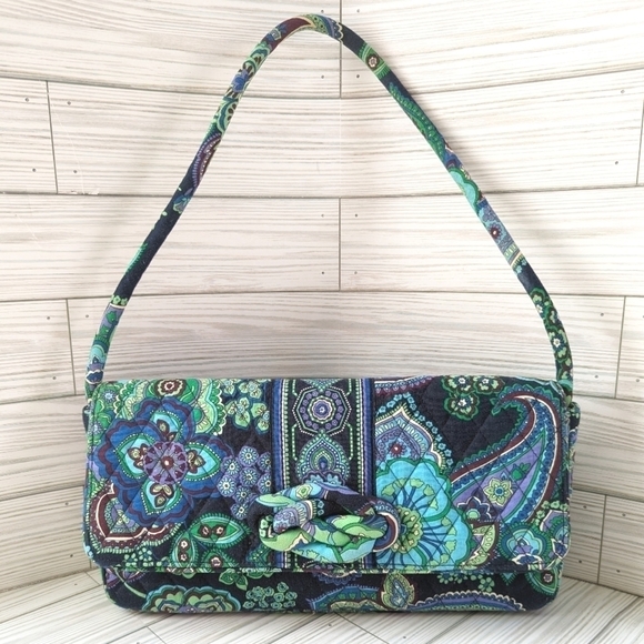 Vera Bradley Blue and Green Patterned Shoulder Bag - Picture 1 of 12